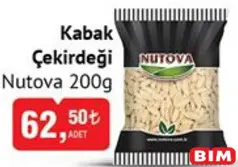 NUTOVA KABAK ÇEKİRDEĞİ 200 G fiyat ve kampanya bilgisi
